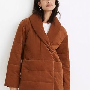 NEW Madewell Corduroy Ensley Quilted Jacket, S, Coffee